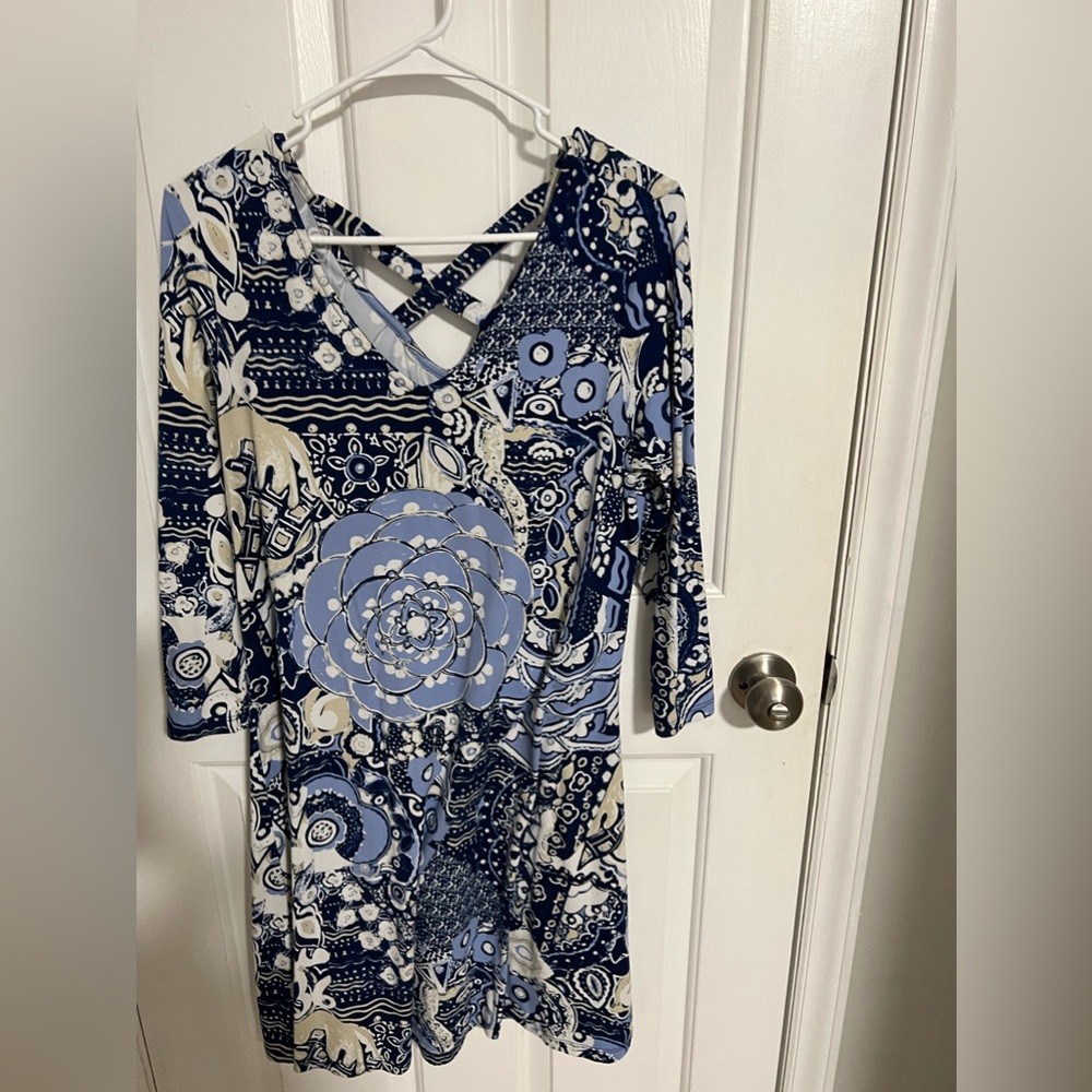 Multi colored New Directions knit dress. Very comfortable.